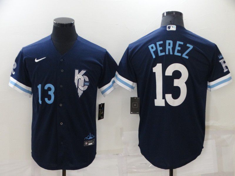 Men Kansas City Royals #13 Perez Blue City Edition Game Nike 2022 MLB Jerseys->kansas city royals->MLB Jersey